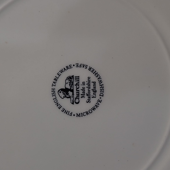 Set of 2 Churchill Blue Willow 10 inch Dinner Plates Staffordshire England Table - Picture 4 of 5